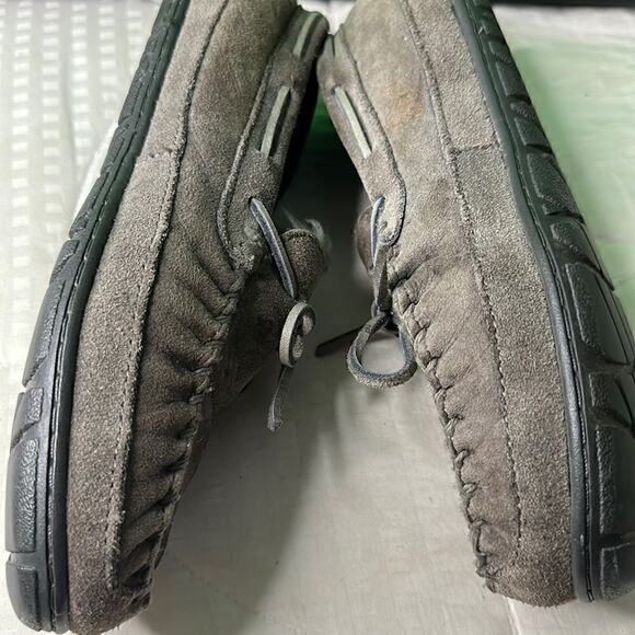 L.L.Bean Men’s Grey Slippers Size 8 Fuzzy Warm - Picture 8 of 11